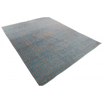 Gordian Rugs Modern Persian Rug Powder Blue And Gray - 9" x 12"