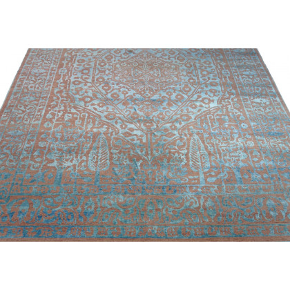 Gordian Rugs Modern Persian Rug Powder Blue And Gray - 9" x 12"
