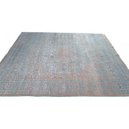 Gordian Rugs Modern Persian Rug Powder Blue And Gray - 9" x 12"
