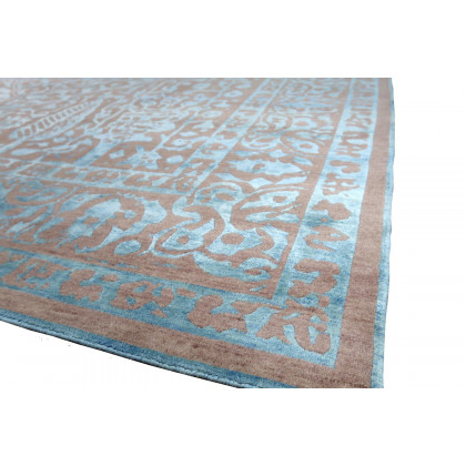 Gordian Rugs Modern Persian Rug Powder Blue And Gray - 9" x 12"
