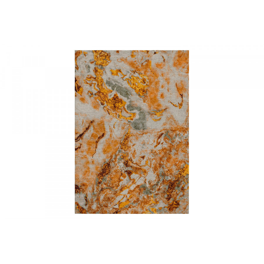 Gordian Rugs Marble Wool And Silk Rug 18 - Brown/Multi Color, 9" x 12"