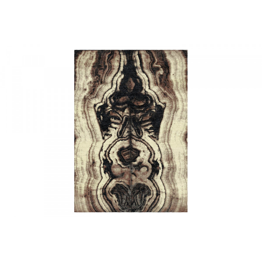 Gordian Rugs Marble Wool And Silk Rug 11 - Multi Color, 9" x 12"