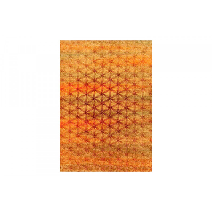 Gordian Rugs Flower Of Life Rug 2 - Red/Brown, 9" x 12"
