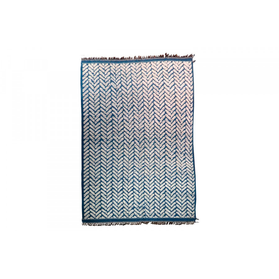 Gordian Rugs - Blue Modern Afghan Herringbone Rug