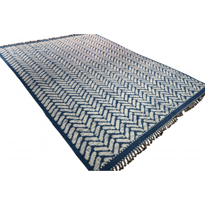 Gordian Rugs - Blue Modern Afghan Herringbone Rug