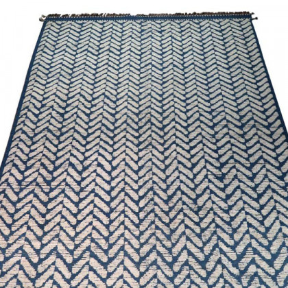 Gordian Rugs - Blue Modern Afghan Herringbone Rug