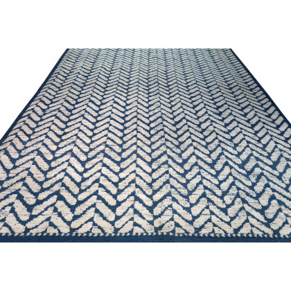 Gordian Rugs - Blue Modern Afghan Herringbone Rug