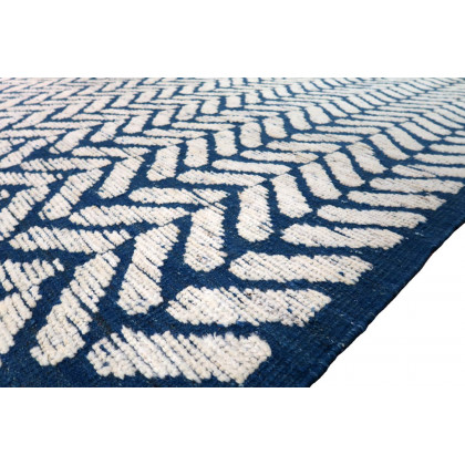 Gordian Rugs - Blue Modern Afghan Herringbone Rug