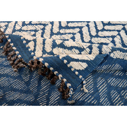 Gordian Rugs - Blue Modern Afghan Herringbone Rug