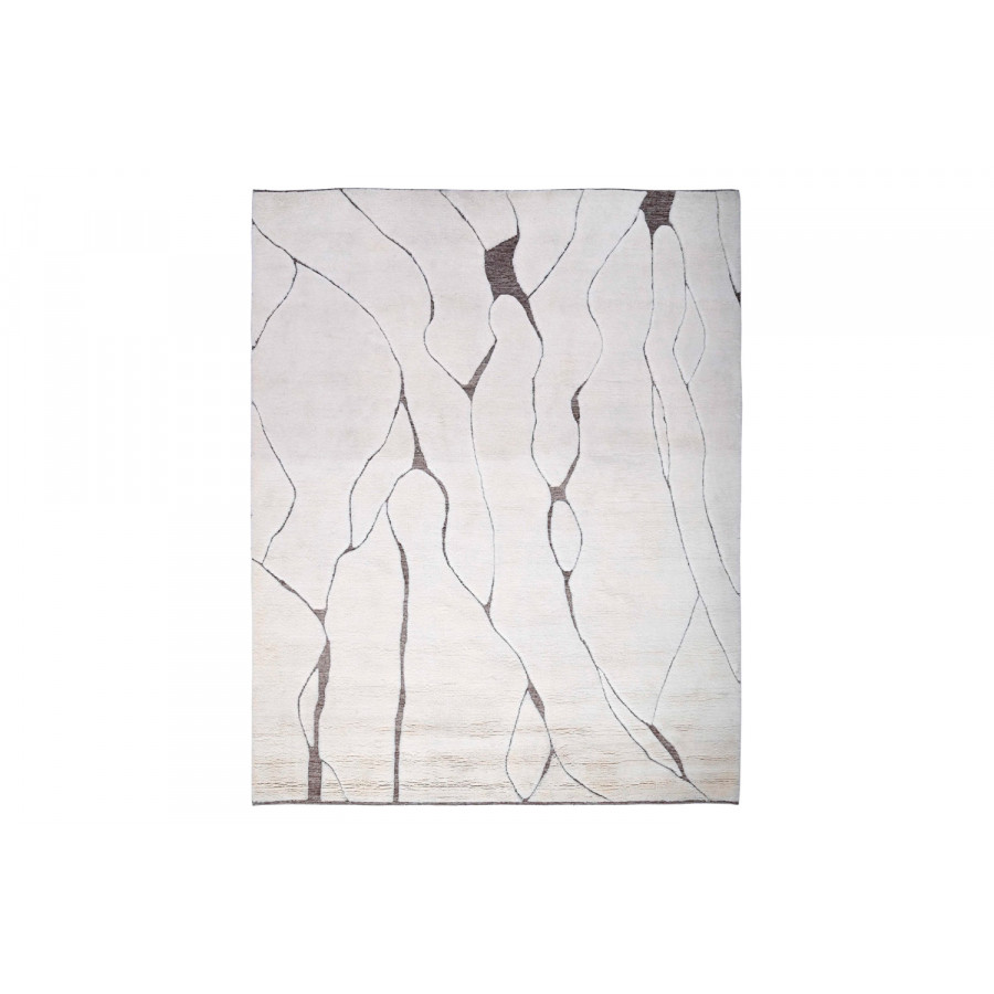 Gordian Rugs Moroccan Atlas Rug Collection - White/Gray, 6" x 9"