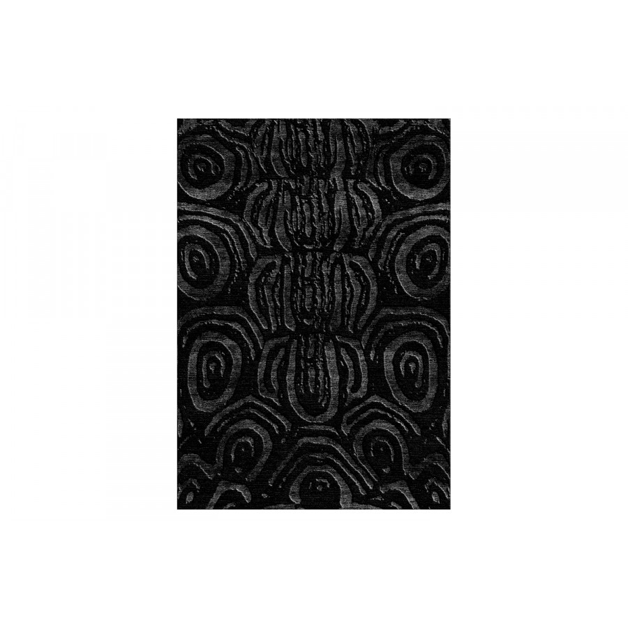 Gordian Rugs Aldabra Dark Gray Silk Rug - 6" x 9"