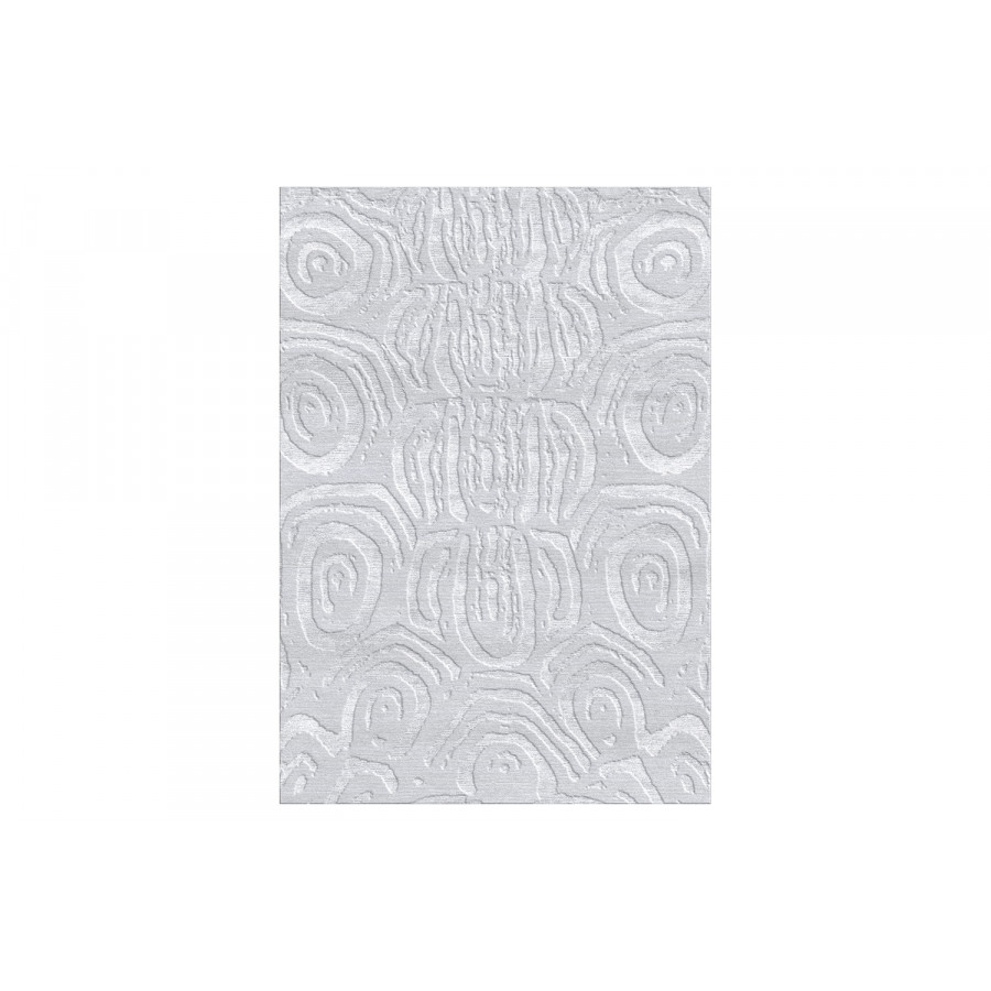 Gordian Rugs Aldabra Silver Silk Rug - 4" x 6"