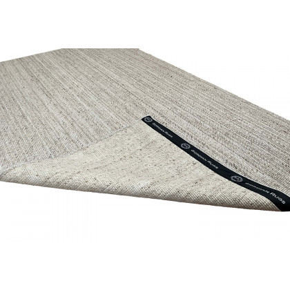 Gordian Rugs Handwoven Beige Popcorn Braided Rug Performance Fabric - 4" x 6"