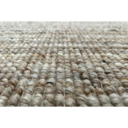 Gordian Rugs Handwoven Beige Popcorn Braided Rug Performance Fabric - 4" x 6"