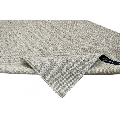 Gordian Rugs Handwoven Beige Popcorn Braided Rug Performance Fabric - 4" x 6"