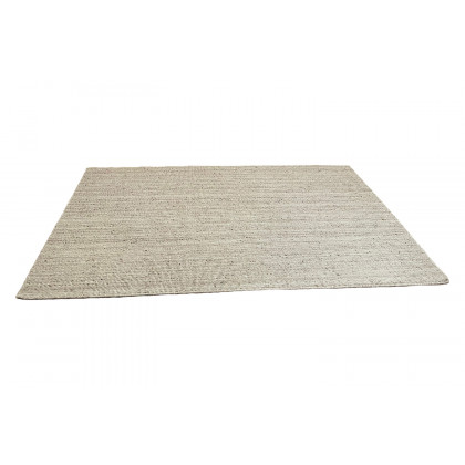 Gordian Rugs Handwoven Beige Popcorn Braided Rug Performance Fabric - 4" x 6"
