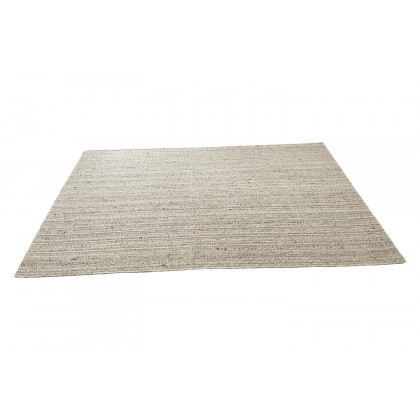 Gordian Rugs Handwoven Beige Popcorn Braided Rug Performance Fabric - 4" x 6"