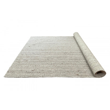Gordian Rugs Handwoven Beige Popcorn Braided Rug Performance Fabric - 4" x 6"
