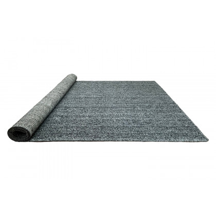 Gordian Rugs Handwoven Charcoal Popcorn Braided Rug Performance Fabric - 6" x 9"