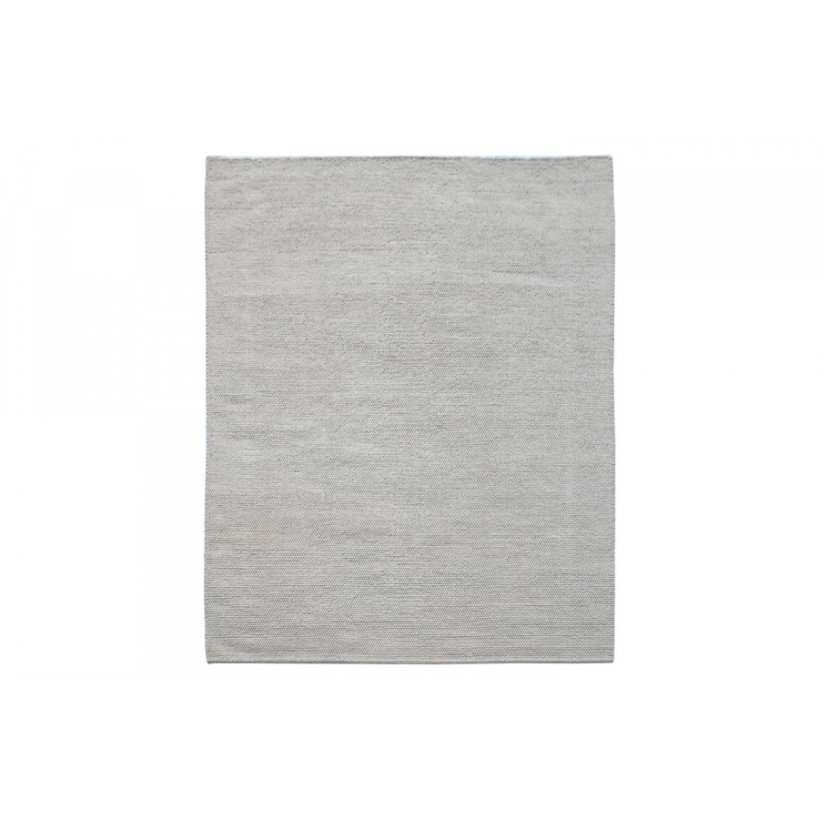 Gordian Rugs Handwoven White Wool Popcorn Braided Rug - 5" x 8"