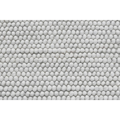 Gordian Rugs Handwoven White Wool Popcorn Braided Rug - 5" x 8"