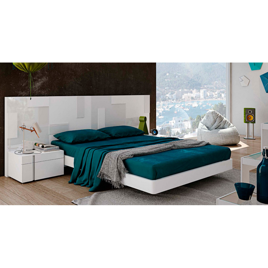 Garcia Sabate Pixel King Size Headboard - Blanco Matt/Blanco Brillo