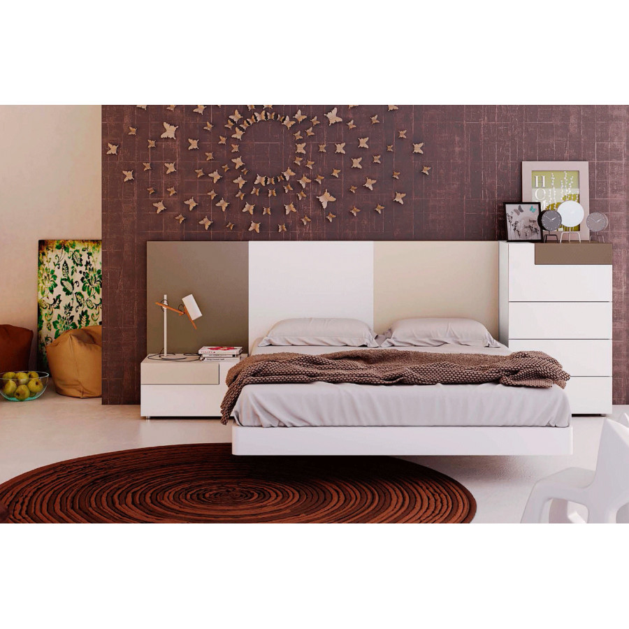 Garcia Sabate Freedom King Size Headboard - Capuccino Matt/Blanco Matt/Arena Matt