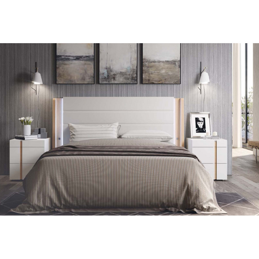 Garcia Sabate Boss 3 Drawers Left Nightstand - Blanco Matt/Roble Montana