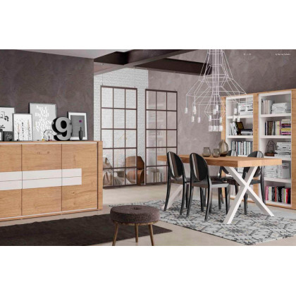 Garcia Sabate Laurel & Hardy "X" 140cm Dining Table - Porcelane, High Gloss Legs