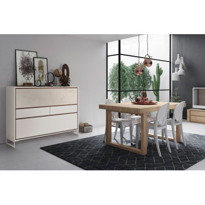 Garcia Sabate Laurel & Hardy "Q" 140cm Dining Table - High Gloss, Lacquer Matt Legs