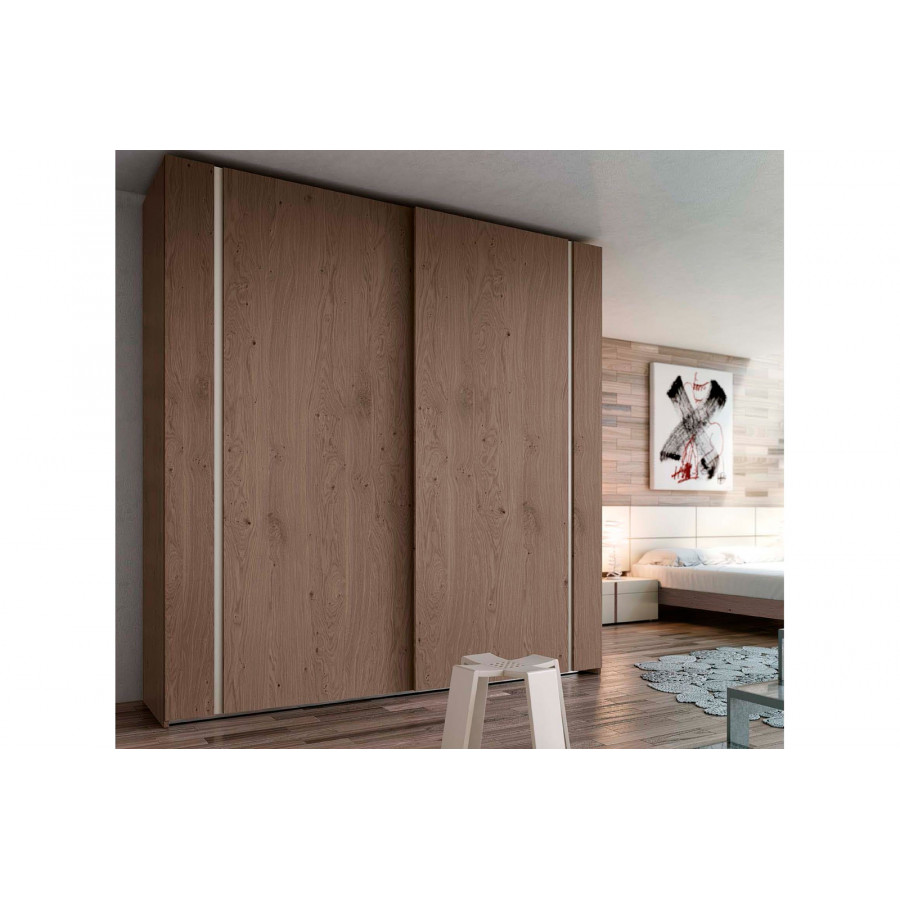 Garcia Sabate One 2 Sliding Door Straight Wardrobe - Roble Humo/Piedra Matt