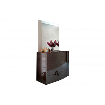 Garcia Sabate Barcelona 150cm Single Dresser - Chocolate/Arena High Gloss