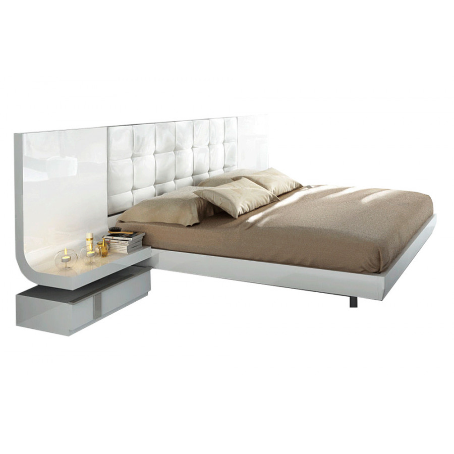 Garcia Sabate Granada King Size Bed - White High Gloss/Arena High Gloss