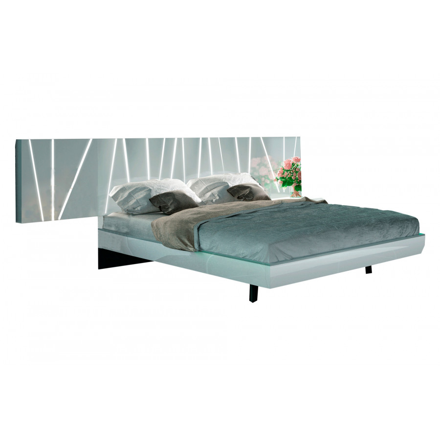 Garcia Sabate Ronda Salvador Queen Size Bed - White High Gloss/Light Gray