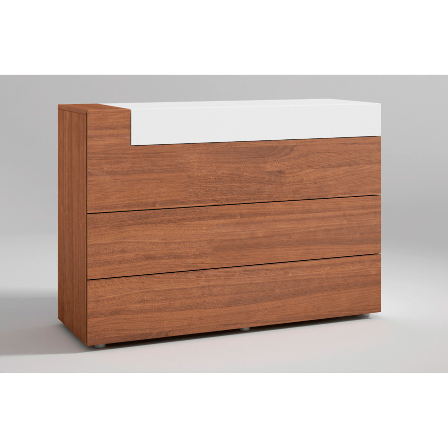 Garcia Sabate Mar Single Dresser - White High Gloss/Walnut
