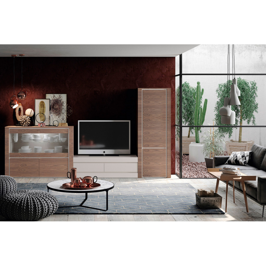 Garcia Sabate - Hardy Composition 8 TV Stand in Piedra Matt/Nogal Stone