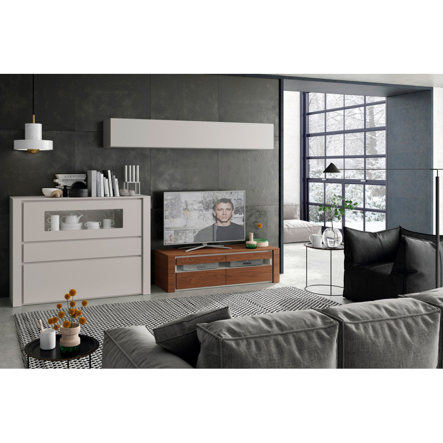 Garcia Sabate - Hardy Composition 9 TV Stand in Piedra Matt/Nogal Americano