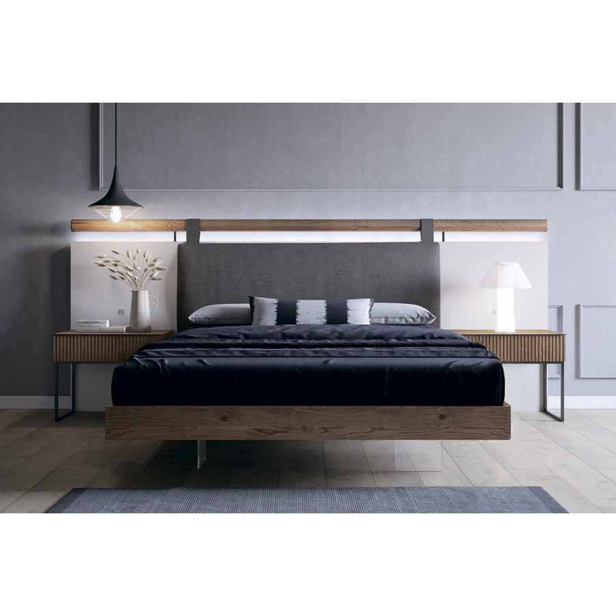Garcia Sabate Aro Class Metacrilato Queen Size Bed Frame - Roble Humo