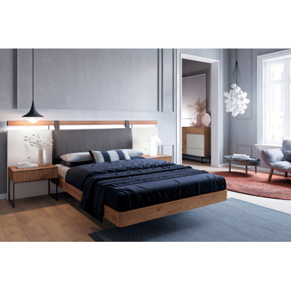 Garcia Sabate Aro Class Metacrilato Queen Size Bed Frame - Roble Humo
