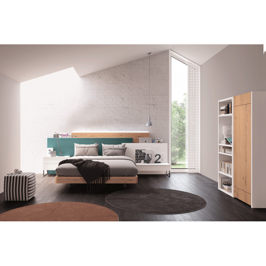 Garcia Sabate Layer Queen Size Headboard - Blanco Matt/Antracita/Roble Montana