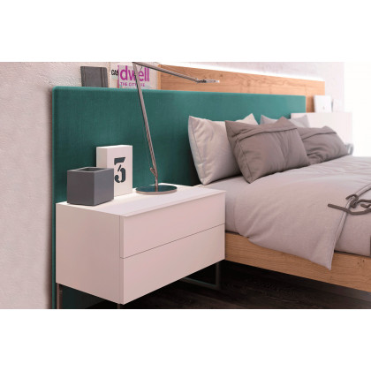 Garcia Sabate Layer Queen Size Headboard - Blanco Matt/Antracita/Roble Montana