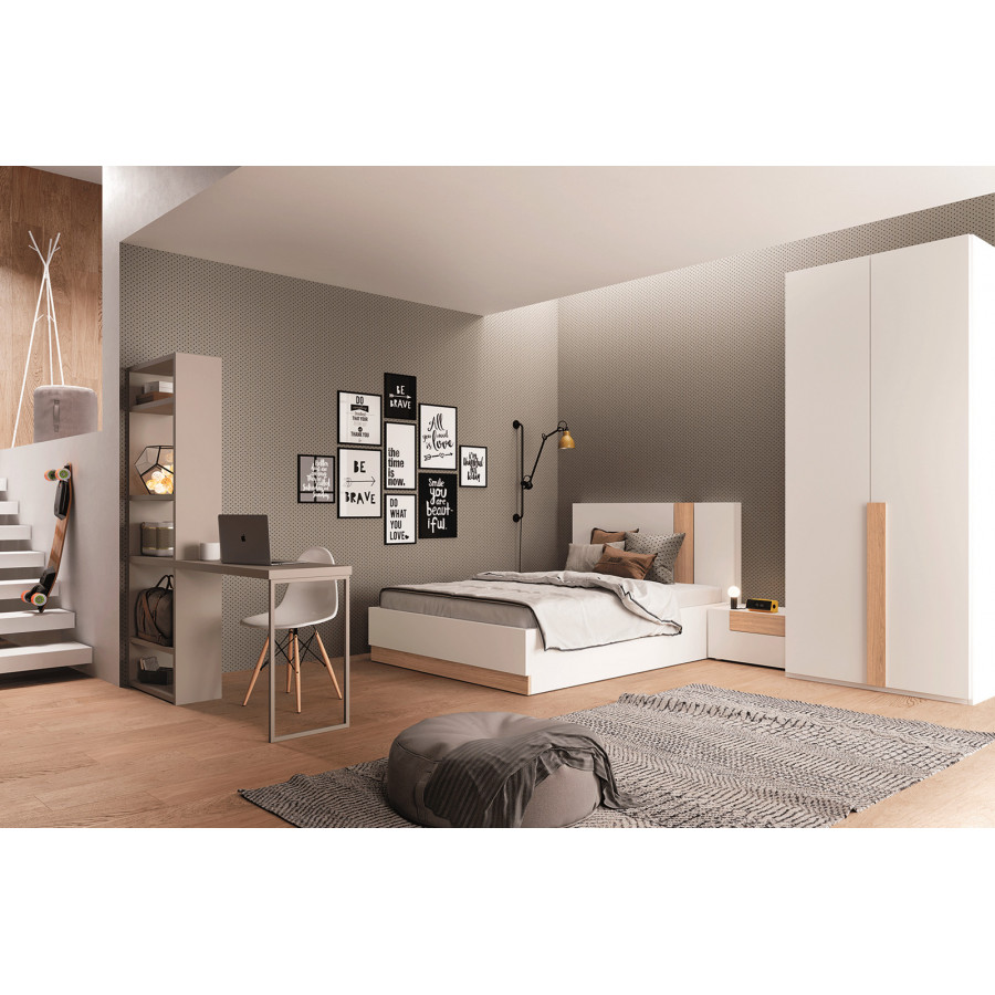 Garcia Sabate JACA Twin Size Bed Frame - Piedra Matt/Roble Carlo