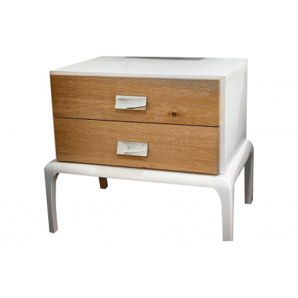 Garcia Sabate - Malaga Queen Size Bedroom Set in White High Gloss/Nogal Americano