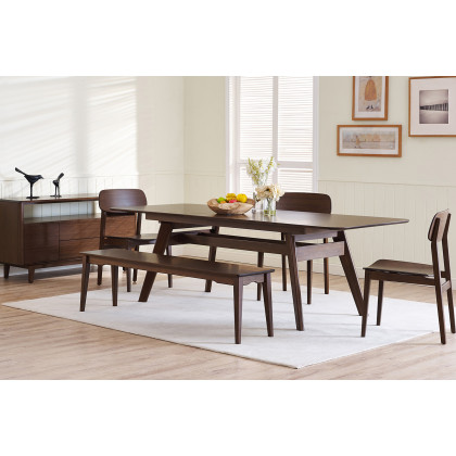 Greenington Currant 72 - 92" Extendable Dining Table - Black Walnut, Bamboo