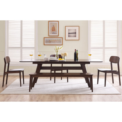 Greenington Currant 72 - 92" Extendable Dining Table - Black Walnut, Bamboo