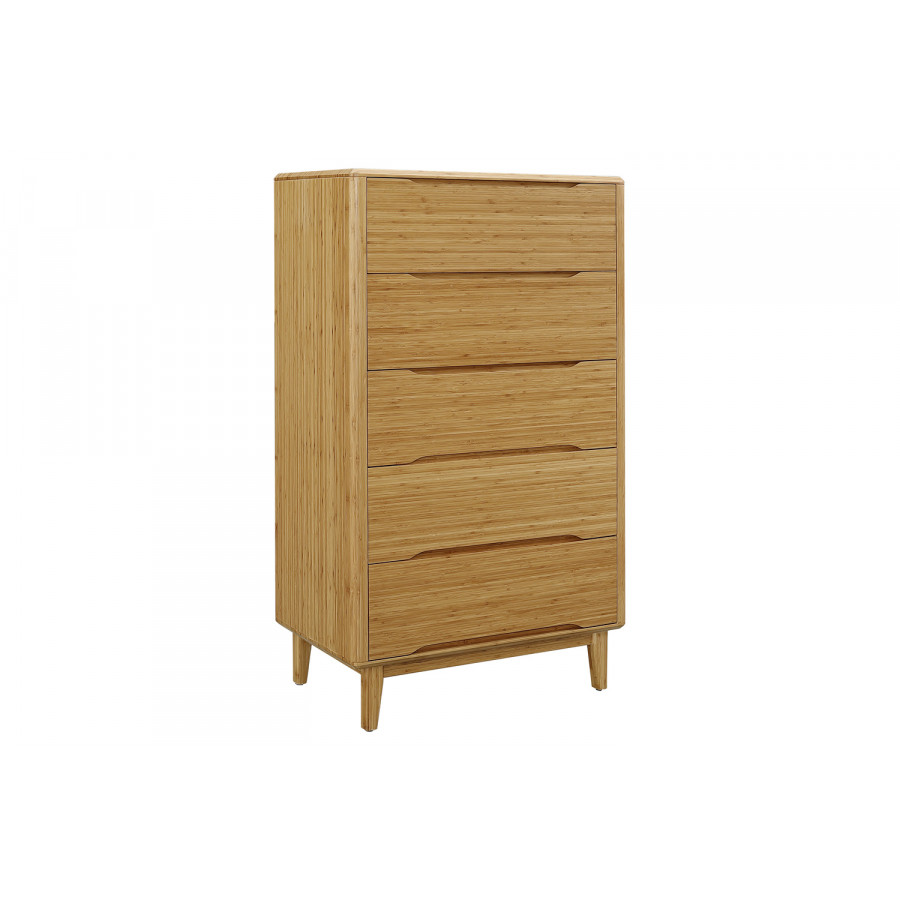 Greenington Currant Five Drawer High Chest - Caramelized, Bamboo