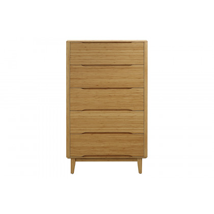 Greenington Currant Five Drawer High Chest - Caramelized, Bamboo