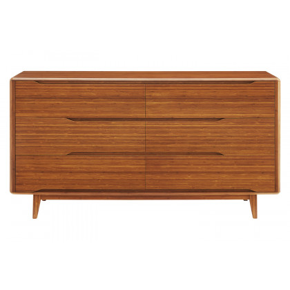 Greenington Currant Six Drawer Double Dresser - Amber, Solid Moso Bamboo