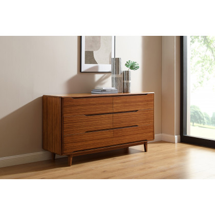 Greenington Currant Six Drawer Double Dresser - Amber, Solid Moso Bamboo