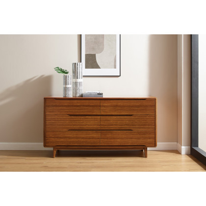Greenington Currant Six Drawer Double Dresser - Amber, Solid Moso Bamboo